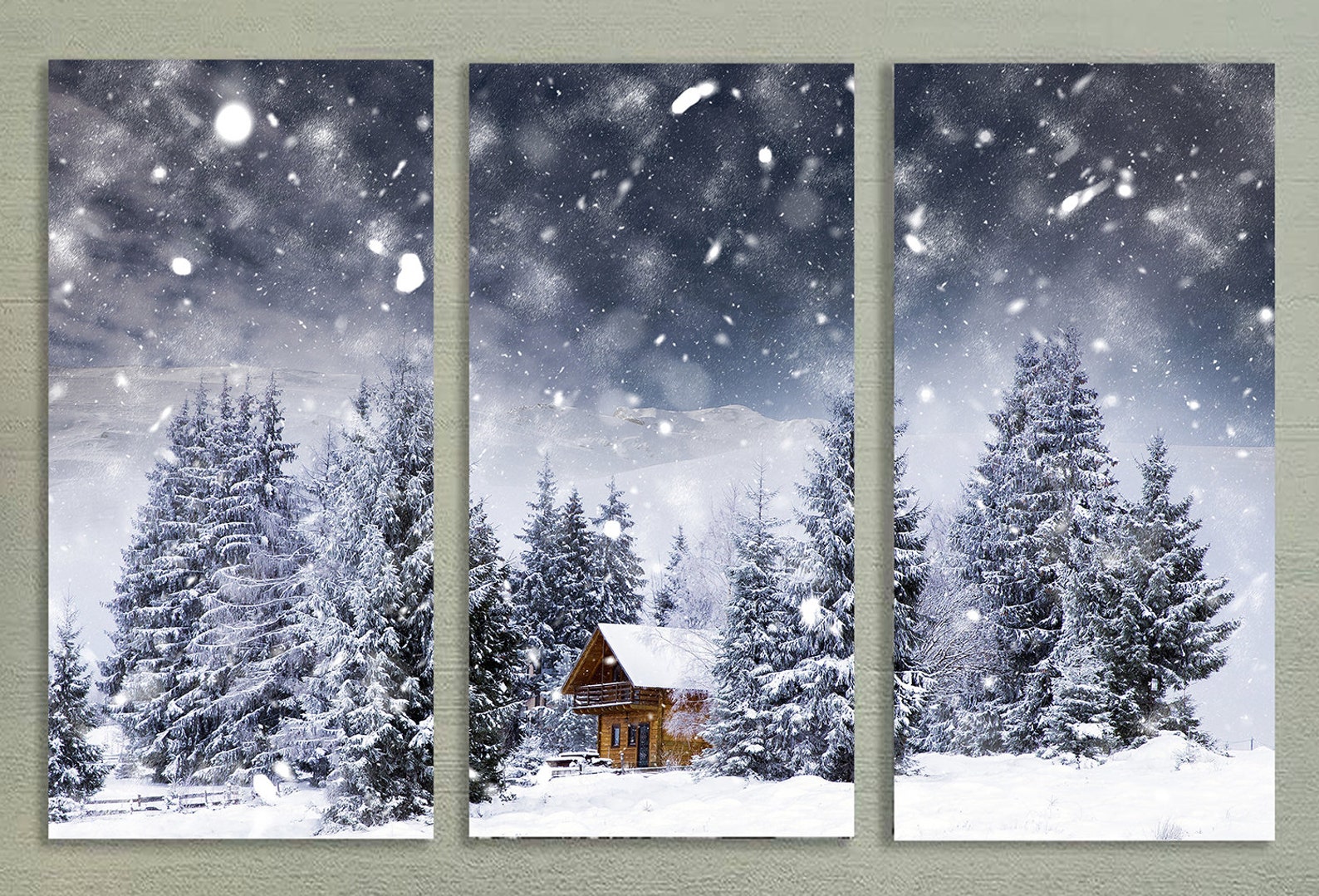 Christmas Courtside Market Winter Wonderland Canvas Wall Etsy