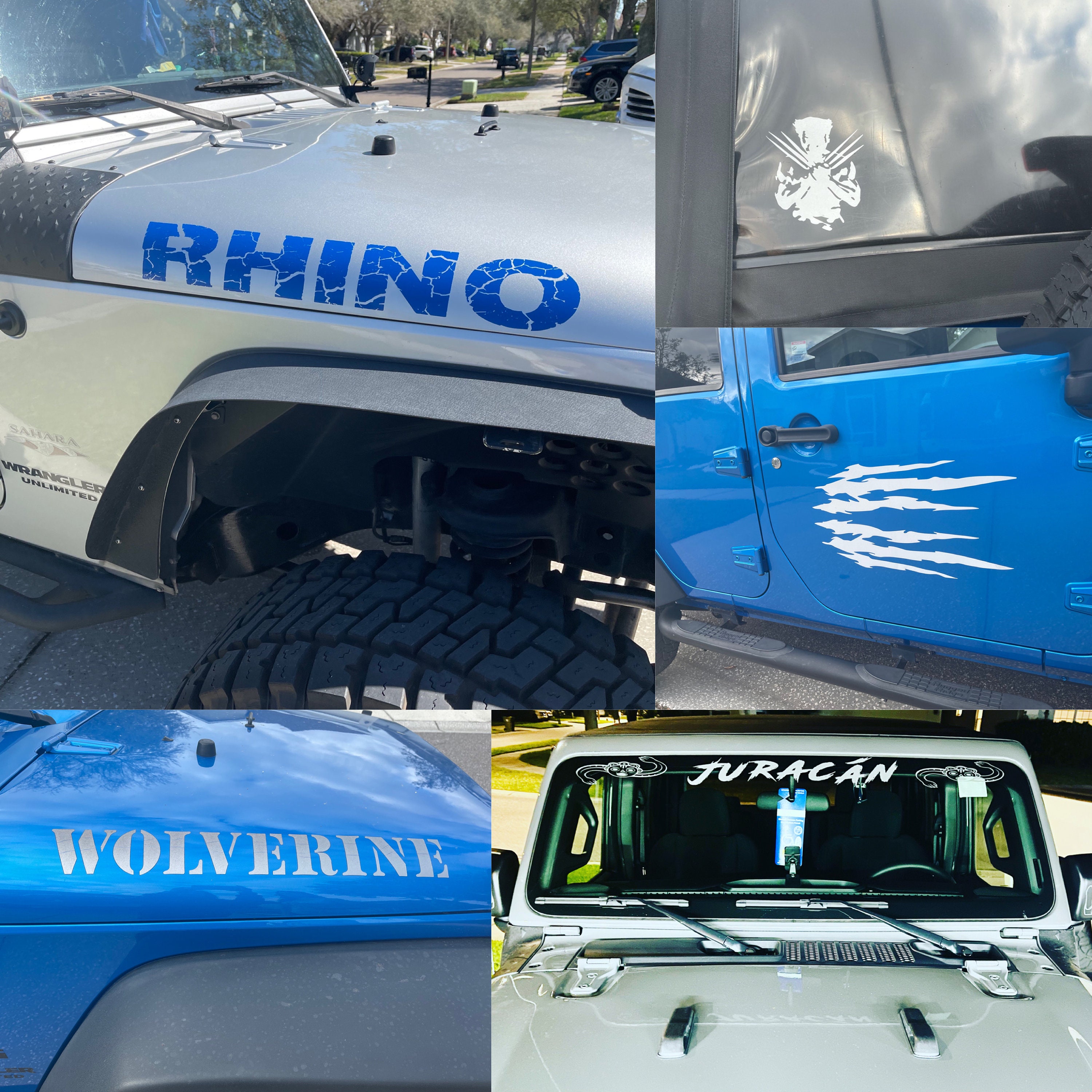 Custom Text Jeep Wrangler Hood Decals set of Two Choose Font Etsy