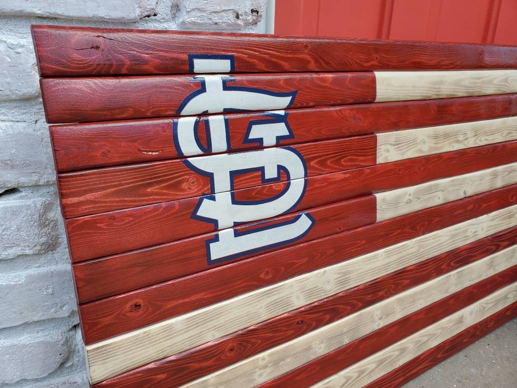 St. Louis Cardinals Rustic Flag Home Plate