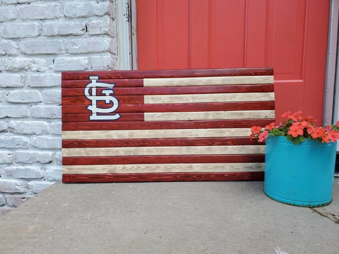 St. Louis Cardinals Rustic Flag Home Plate