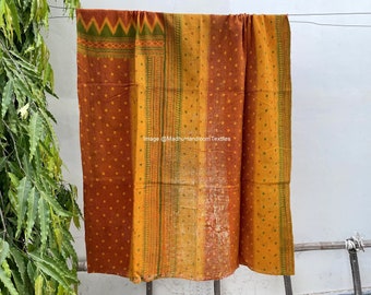 Antique Vintage Kantha Quilt Hand stitched Quilt Indian Ralli Quilt Reversible Kantha Throw Boho Cotton Quilt Handmade Kantha Bedspread