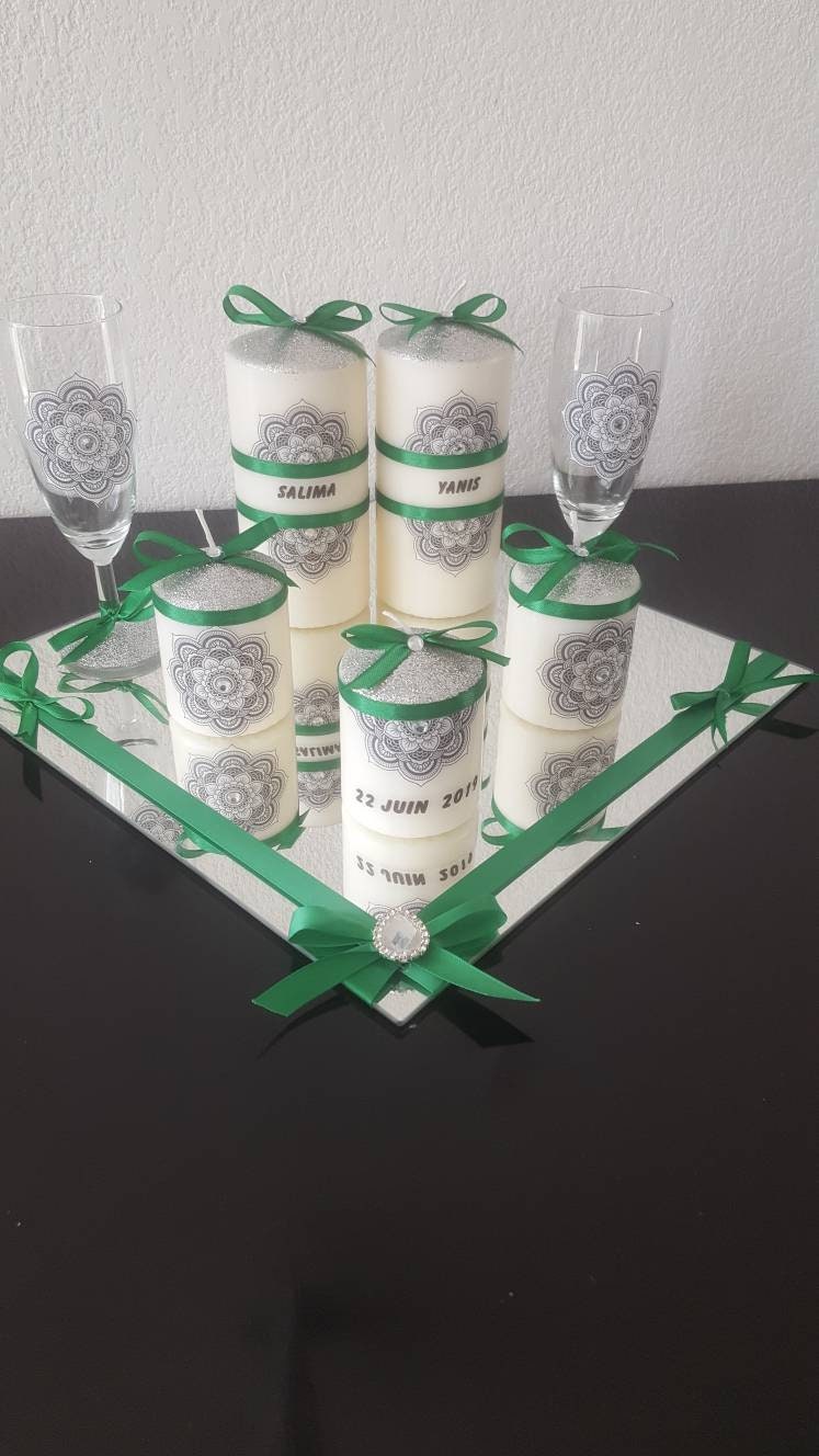 Magnifique Plateau de Bougie Personnalisé Pour Mariage ...