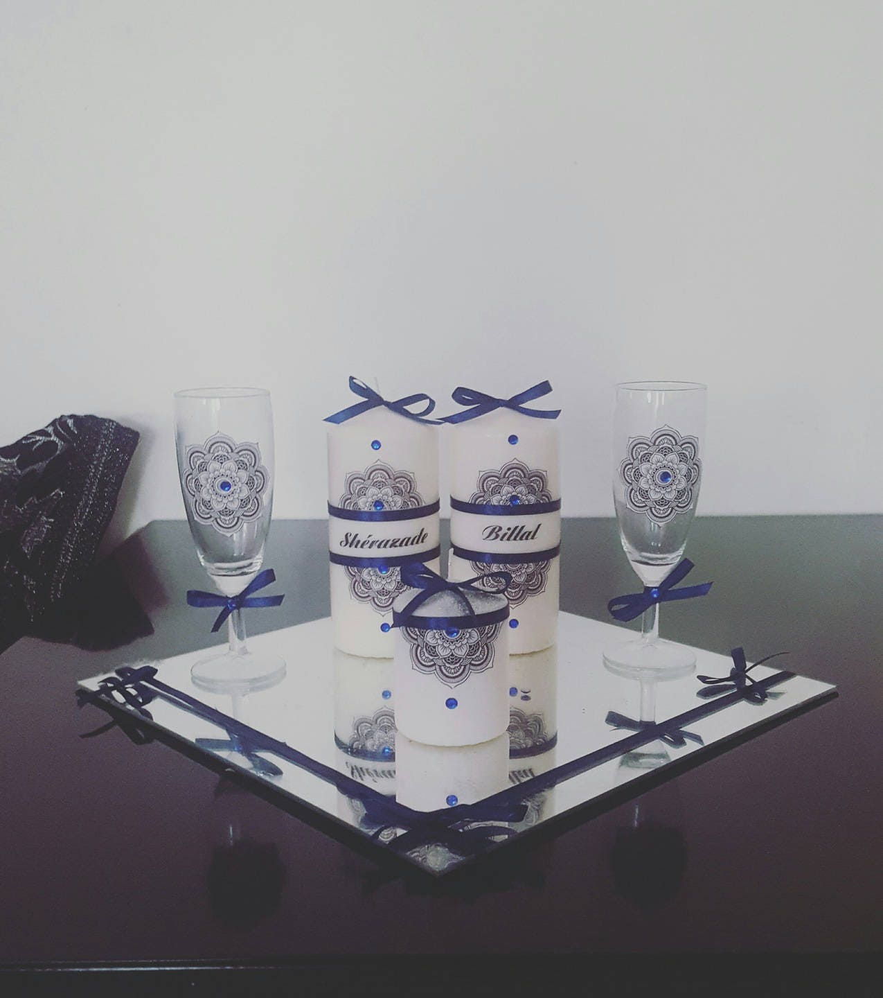 Magnifique Plateau de Bougie Personnalisé Evenement