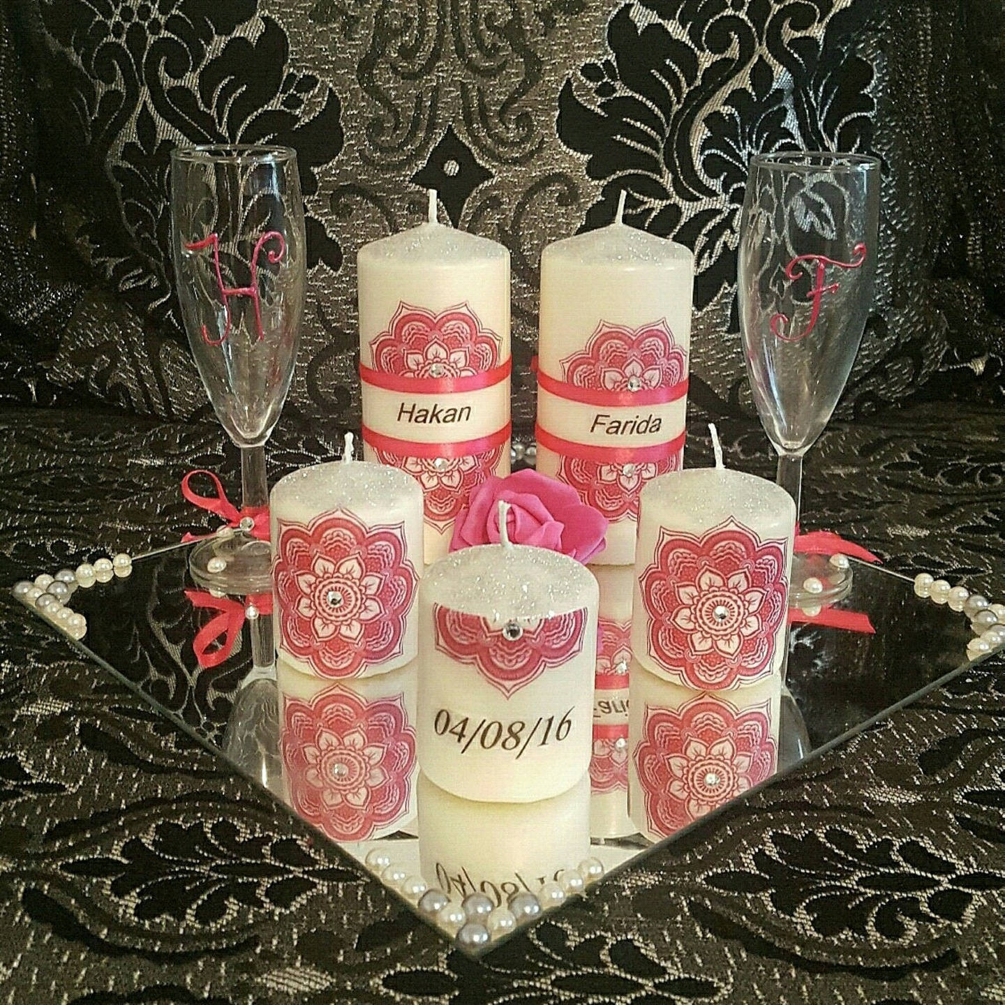 Magnifique Plateau de Bougie Personnalisé Evenement