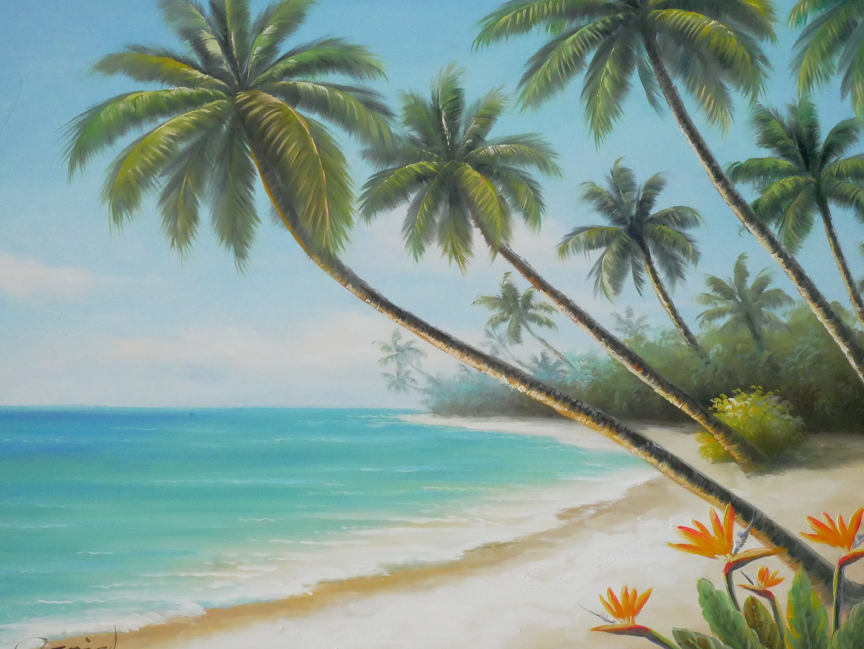 Ocean Painting Tropical Oil on Canvas Art Hawaii Wall Art Decor