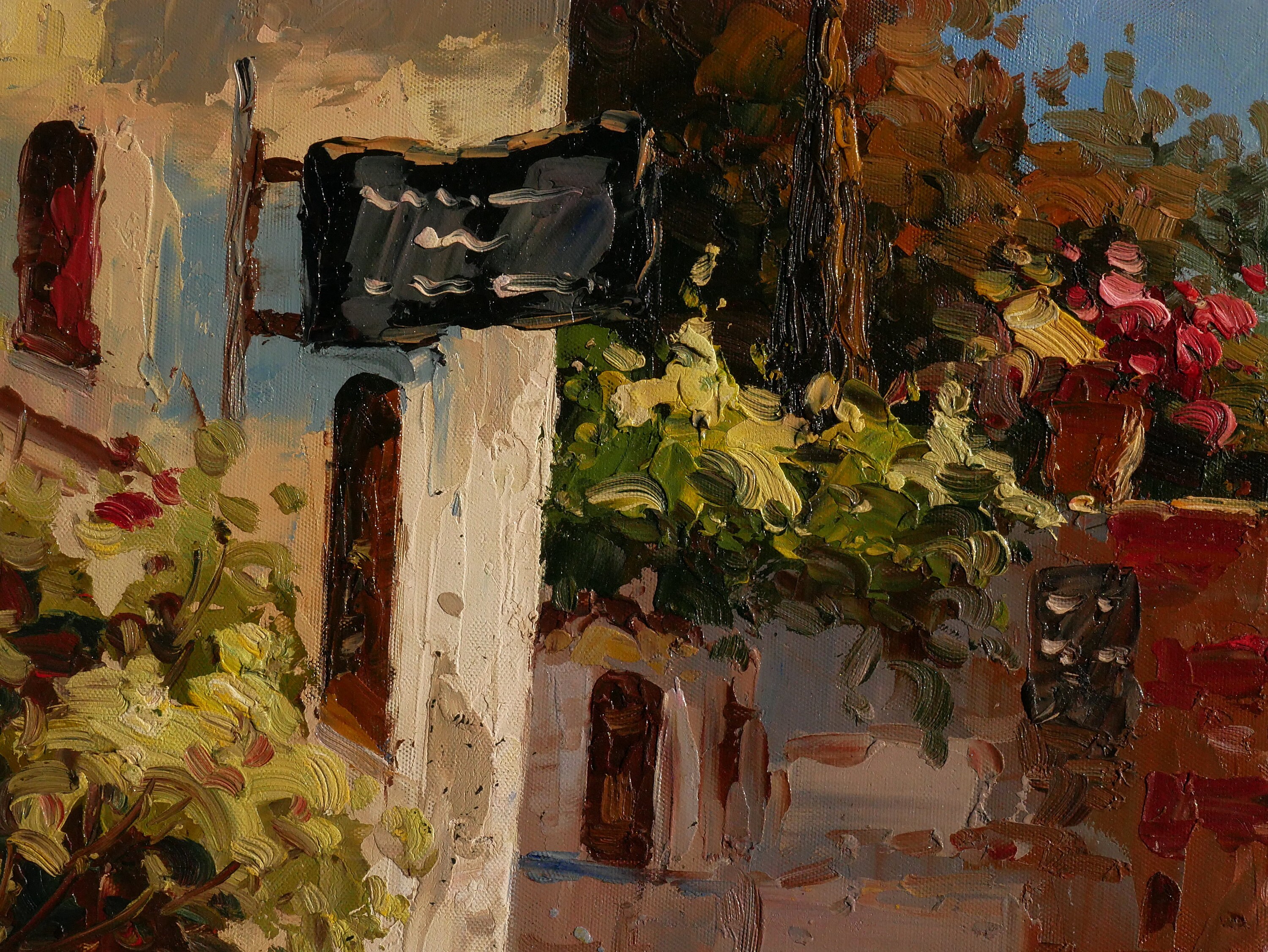 Italian Tuscan Art Mediterranean Painting Lake Garda Oil on Canvas Wall