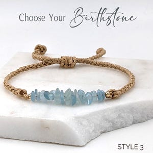 Custom Birthstone macrame bracelet | Healing chakra bracelet for manifestation & protection: Calm, Wisdom, Prosperity, Love