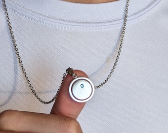 Spinner Fidget Necklace: Women, Men, Or Kids Personalized Birthstone Necklace, Initial-Necklace Option
