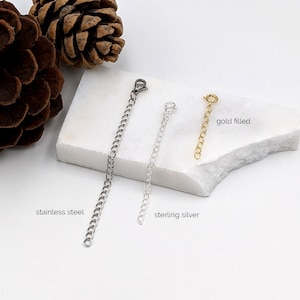 1&quot; 2&quot; 3&quot; 4&quot; 5&quot; Removable chain extender Sterling silver/Stainless steel/Gold filled extender chain for necklaces, bracelets & anklets