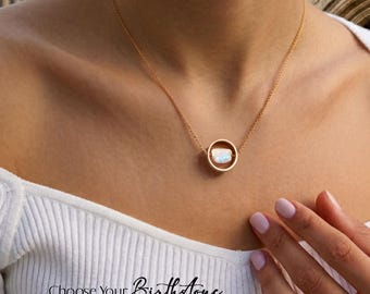 Birthstone Fidget necklace, Raw Moonstone necklace, Gold or Silver Fidget-Jewelry for Anxiety-Relief