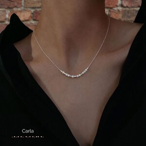 Zierliche Opal Halskette, Individuelle Morse-Code Kette, personalisierte Namenskette in Gold, Silber, Rose