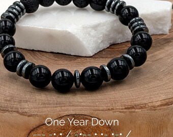 Men Custom Morse code bracelet, hidden-message 1 year anniversary gift for boyfriend, boyfriend-gift ideas