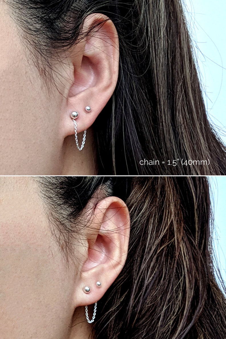 9way Helix chain earrings Chain ear cuffs Chain cuff earrings Etsy