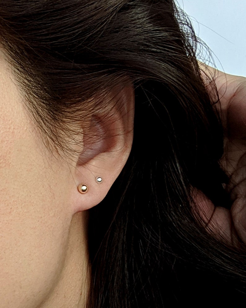 Threader Stud Earrings Gold Threader Earrings Sterling Silver Etsy