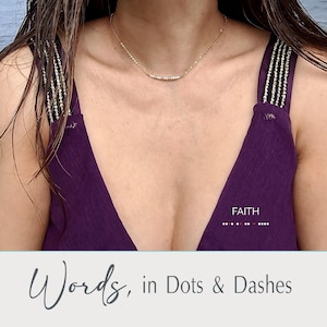 Custom Morse Code Necklace, Personalized Names and Initials with Freshwater Pearls | Gold or Silver