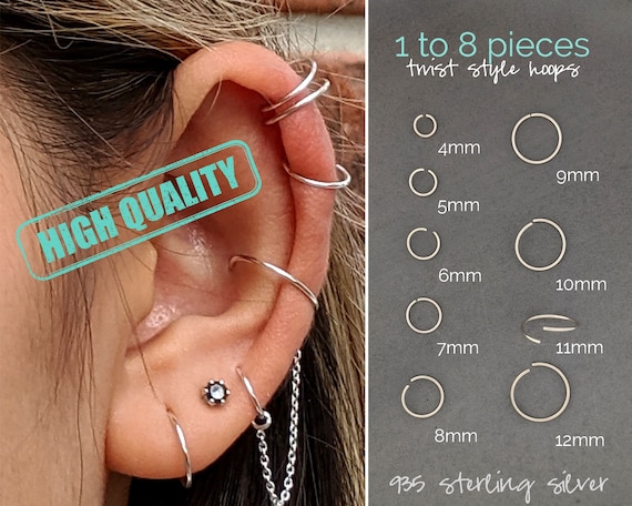 3mm Tiny Titanium Earrings Birthstone Stud Earrings for Women, Small Cubic  Zirconia Helix/Cartilage/Tragus/Second Hole Earrings Hypoallergenic for