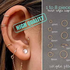 Gold hoops earrings Small hoop earrings Septum ring Tiny hoop earrings Helix earring Conch Piercing Tragus piercing Cartilage hoop Nose ring