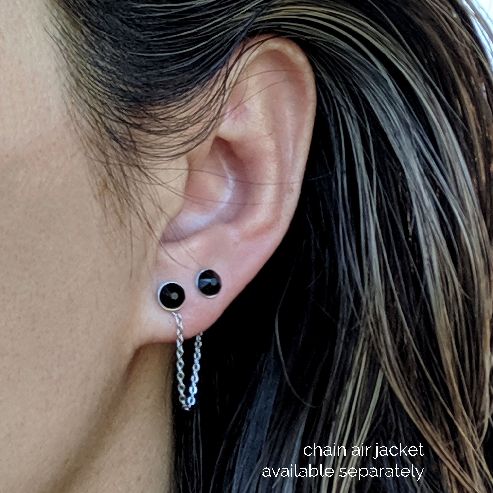 【SURGERY】surgery pendant earrings Surgical Steel Earrings Circle Ear Jacket/tiny Stud Earrings