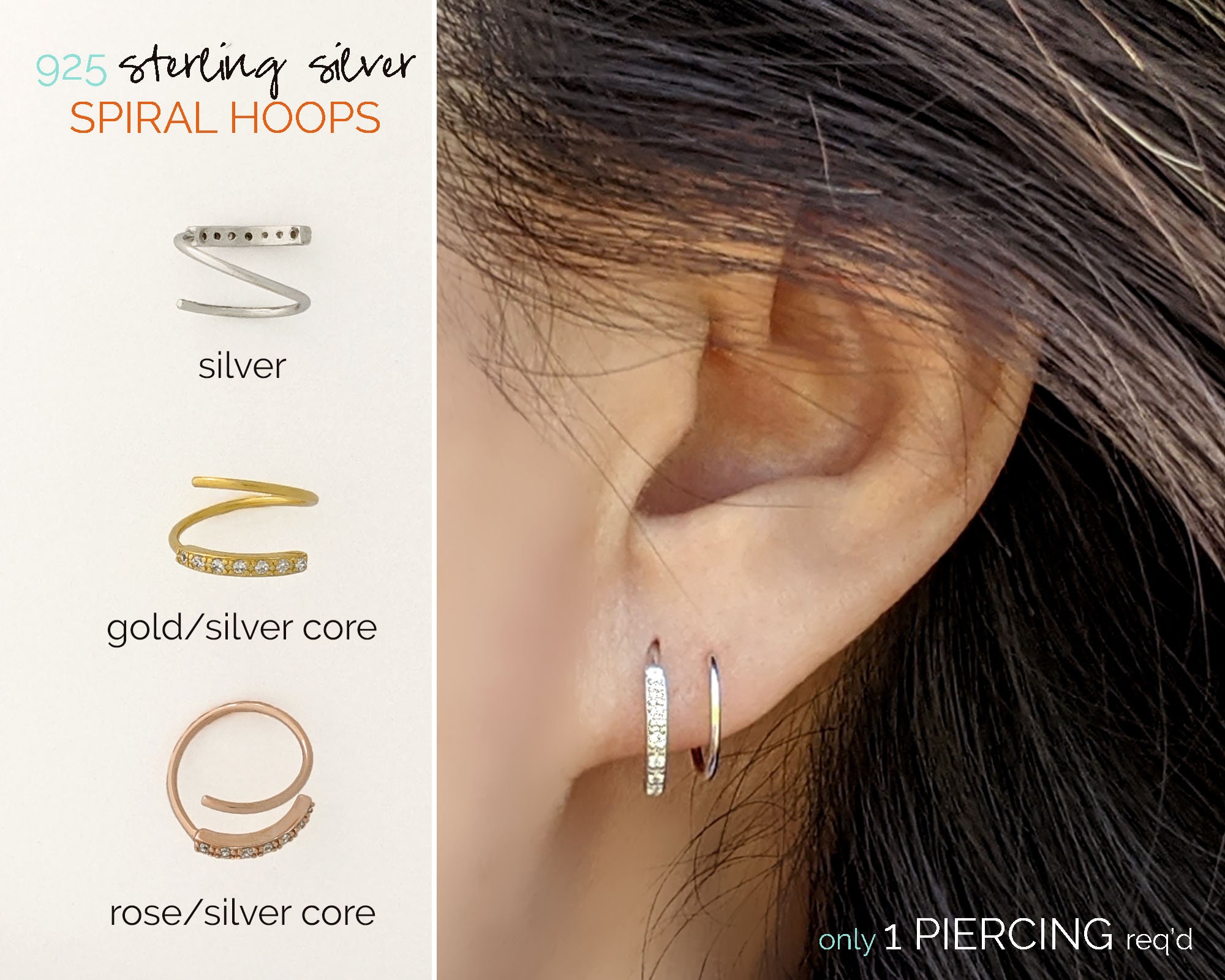 Fake double hoop earrings Clearance