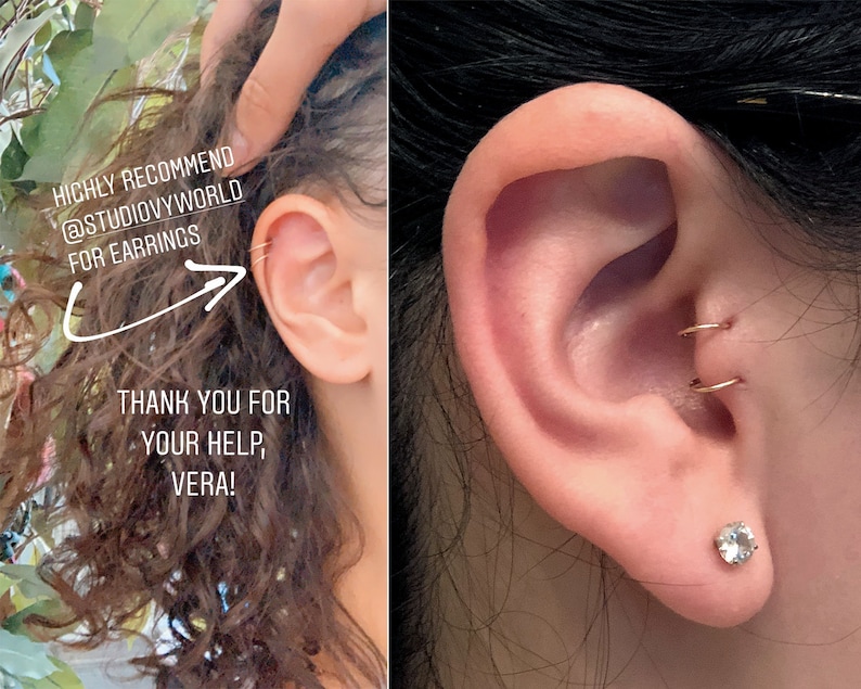 Small hoop earrings Rose gold hoops earrings Forward helix Etsy