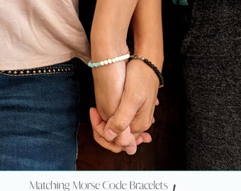 4-in-1 Mother Daughter Bracelets, Custom Morse Code Bracelet with Birthstones, Matching-Bracelets for Best-Friends, Soul-Sisters
