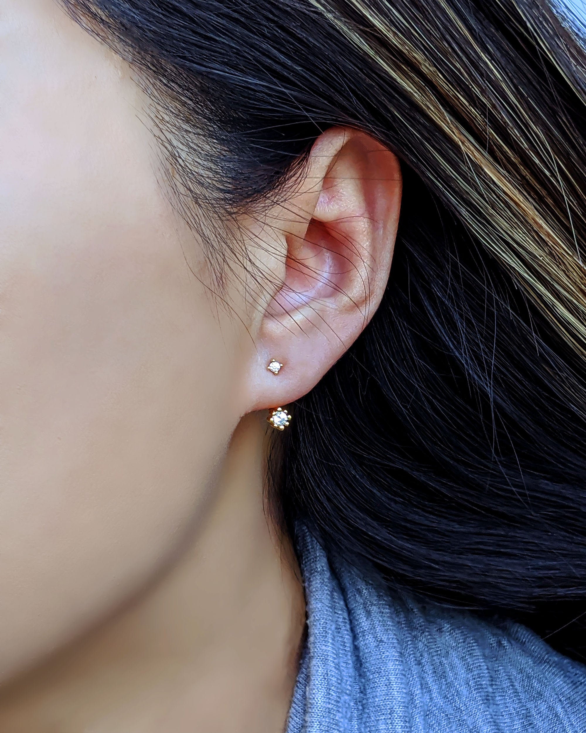 Ear jacket earrings silver Clearance