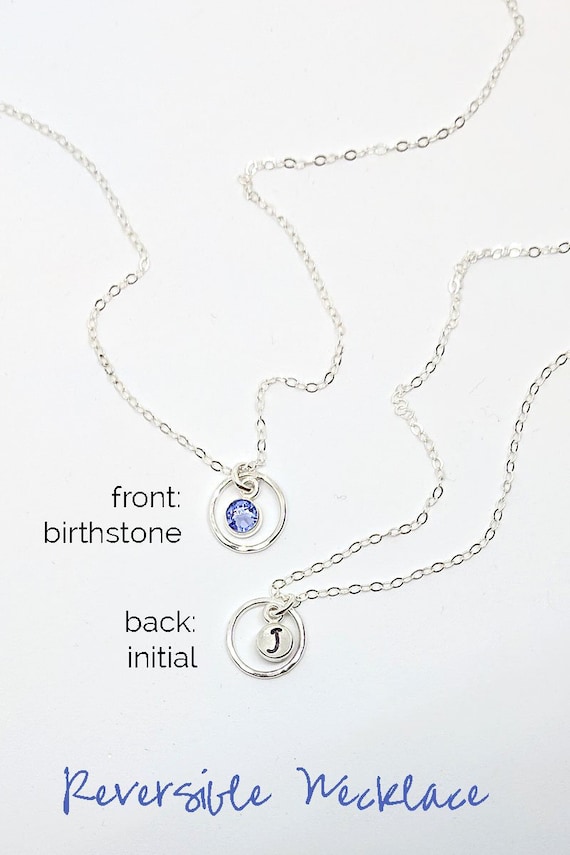 June birthstone on sale necklace with initial