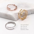Adjustable Fidget Ring: Sterling Silver, Rose Gold, or Gold Filled