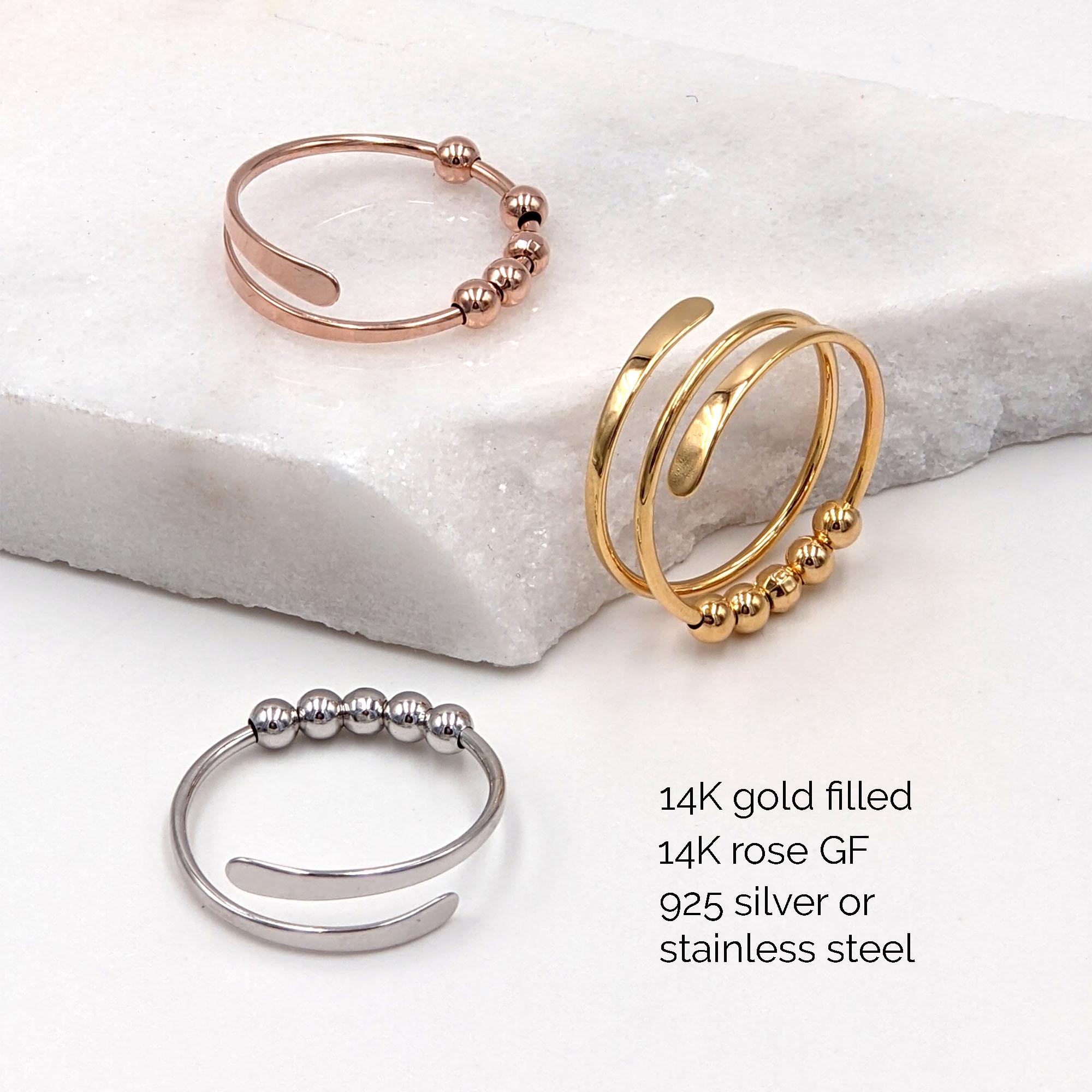 Solid 14k Rose Gold Beaded Knuckle Ring - Mid Finger Ring, Size 7.5, Handmade In USA, Deluxe Gift Box - View #11
