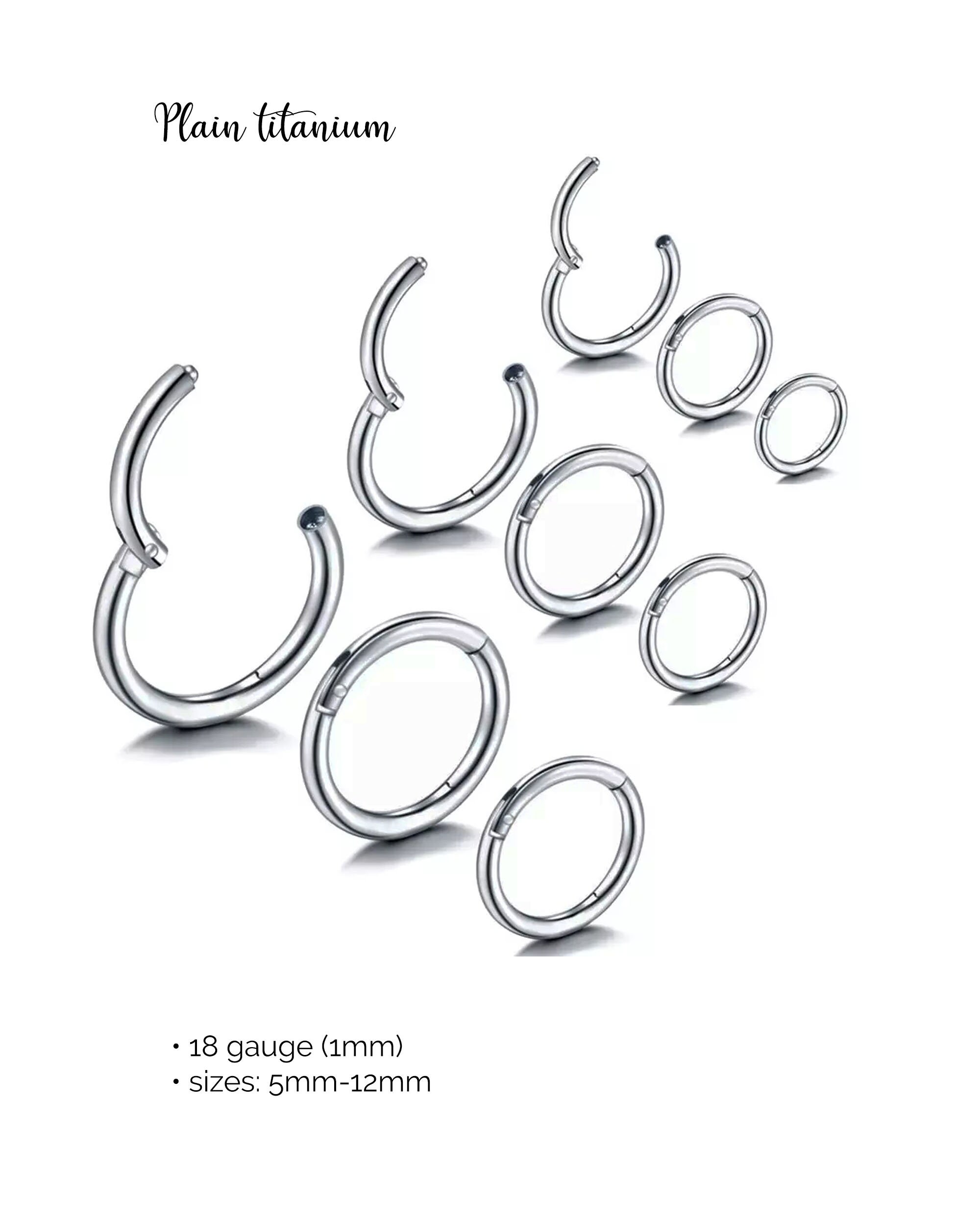 Titanium Earrings 18g/16g Small Hoop Earrings Cz/opal Huggie - Etsy Canada
