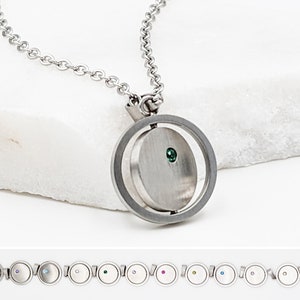 Collar antiestrés para aliviar la ansiedad, collar con piedra natal, juguete estimulante/collar para la ansiedad, collar con colgante giratorio, regalo personalizado para aliviar la preocupación/el estrés