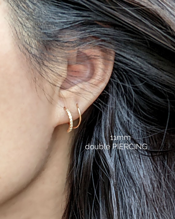 How to put in our Tiny Twist earrings. One earring, two little hoops.