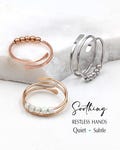 Adjustable Fidget Ring: Sterling Silver, Rose or Yellow Gold Filled Spiral Ring