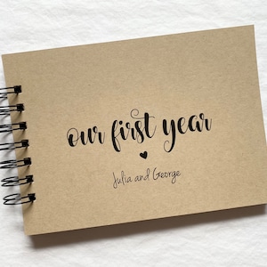 Our First Year | Notebook | Journal | Scrapbook | Smashbook | Valentine’s Gift | Anniversary Gift | 5” x 7”