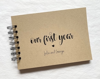 Our First Year | Notebook | Journal | Scrapbook | Smashbook | Valentine’s Gift | Anniversary Gift | 5” x 7”