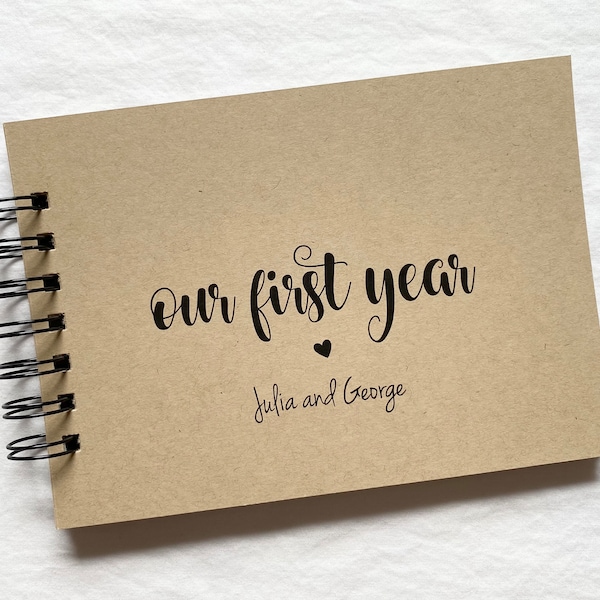 Our First Year | Notebook | Journal | Scrapbook | Smashbook | Valentine’s Gift | Anniversary Gift | 5” x 7”