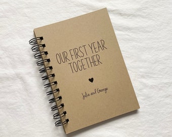 Our First Year Together | 5"x7" | Journal | Notebook | Scrapbook | Diary | Smash Book | Personalized