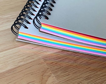 Personalized Rainbow Paper Notebook | Colourful Journal | Four Sizes Available | Personalized