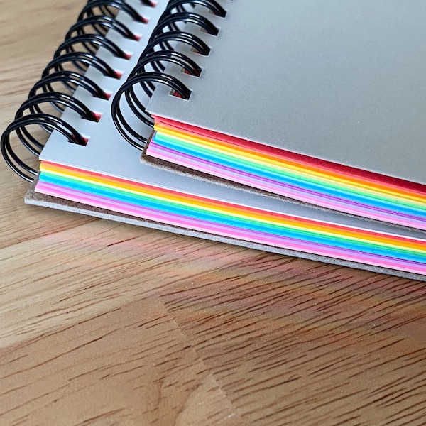 Personalized Rainbow Paper Notebook | Colourful Journal | Four Sizes Available | Personalized