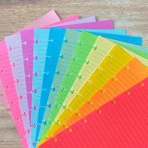 Rainbow Discbound Refills | Happy Planner | Circa | Arc | TUL | 48 Sheets (4 of each colour)