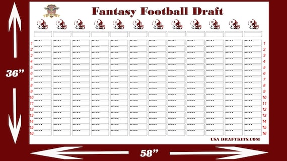 12 Team 16 Round Downloadable Draft Board - Etsy