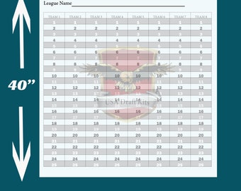 8 Team 25 Round Downloadable  Draft Board