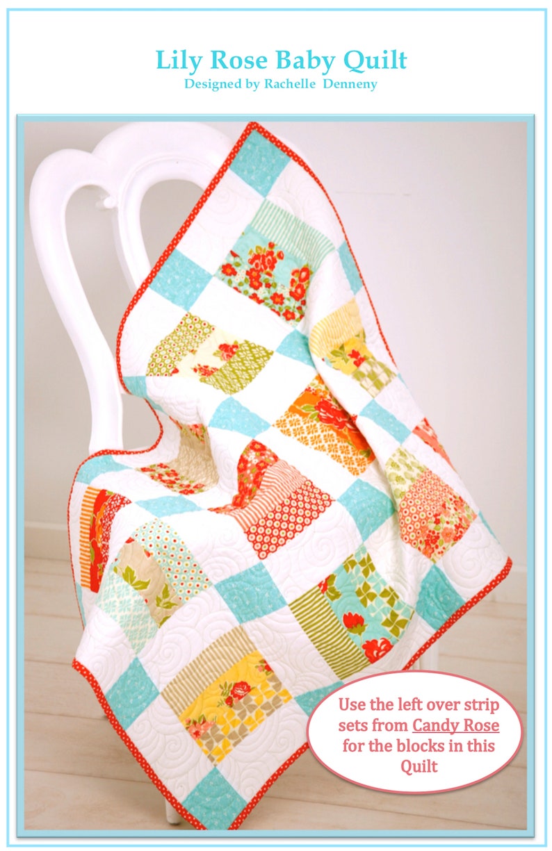 Candy Rose PDF Pattern Plus Lily Rose Baby Quilt Pattern Etsy Australia