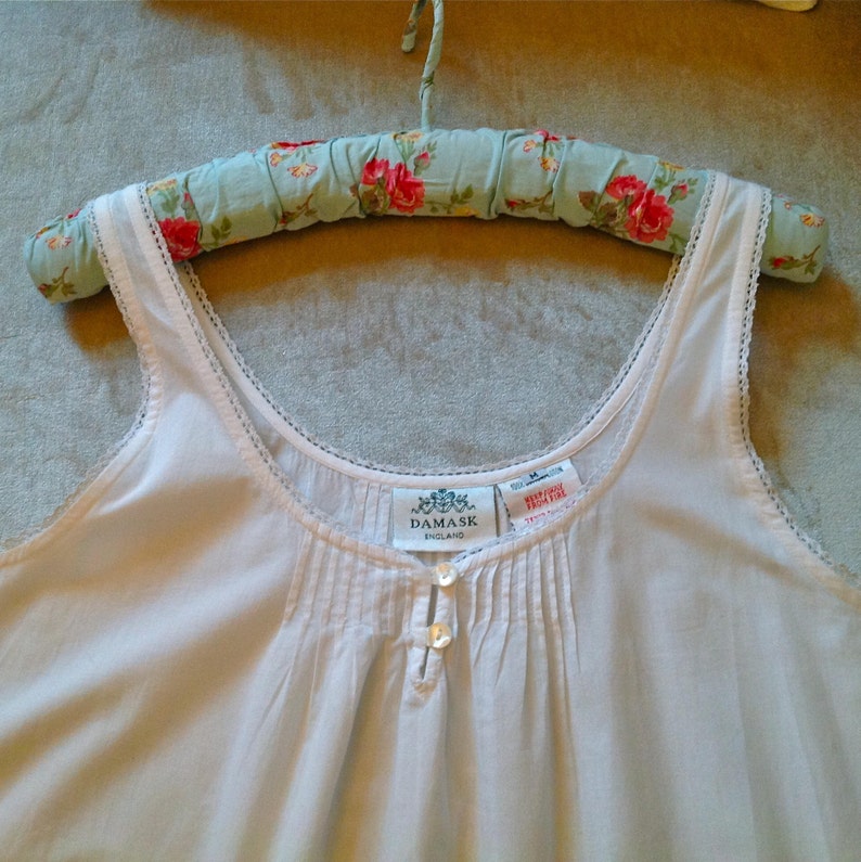 Ladies White Cotton Lawn Nightdress With Lace Trim, Below Knee Length. Suitable for Maternity ...