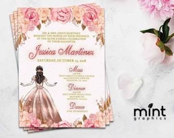 sweet 15 invitation etsy