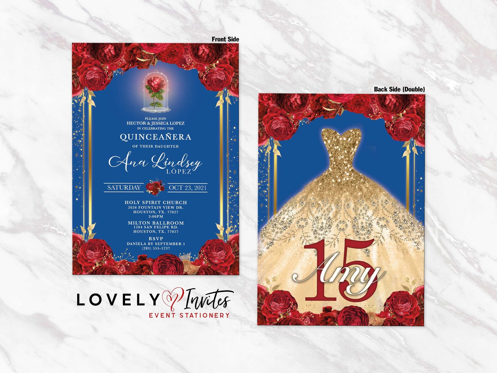 Beauty and the Beast Invitation Quinceanera Yellow and Blue Etsy