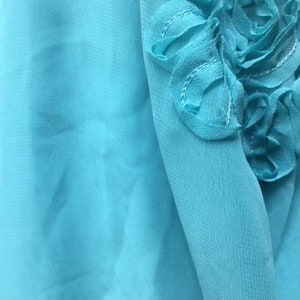 Lint Bloem Turquoise Jurk Poly