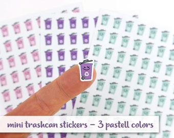 Trash Can Sticker Pastel · 64 icon stickers in 3 different colors
