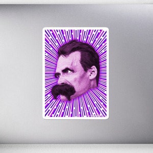 Nietzsche Burst - Sticker / Decal - Philosophy, Existentialism, Friedrich Nietzsche Face, Colorful Artwork, Philosophy Sticker