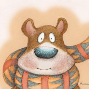 Bear, 5x7 inches, print, bear print, illustration, children&#39;s book illustration, art, nursery art, kid&#39;s decor, wall art, whimsical